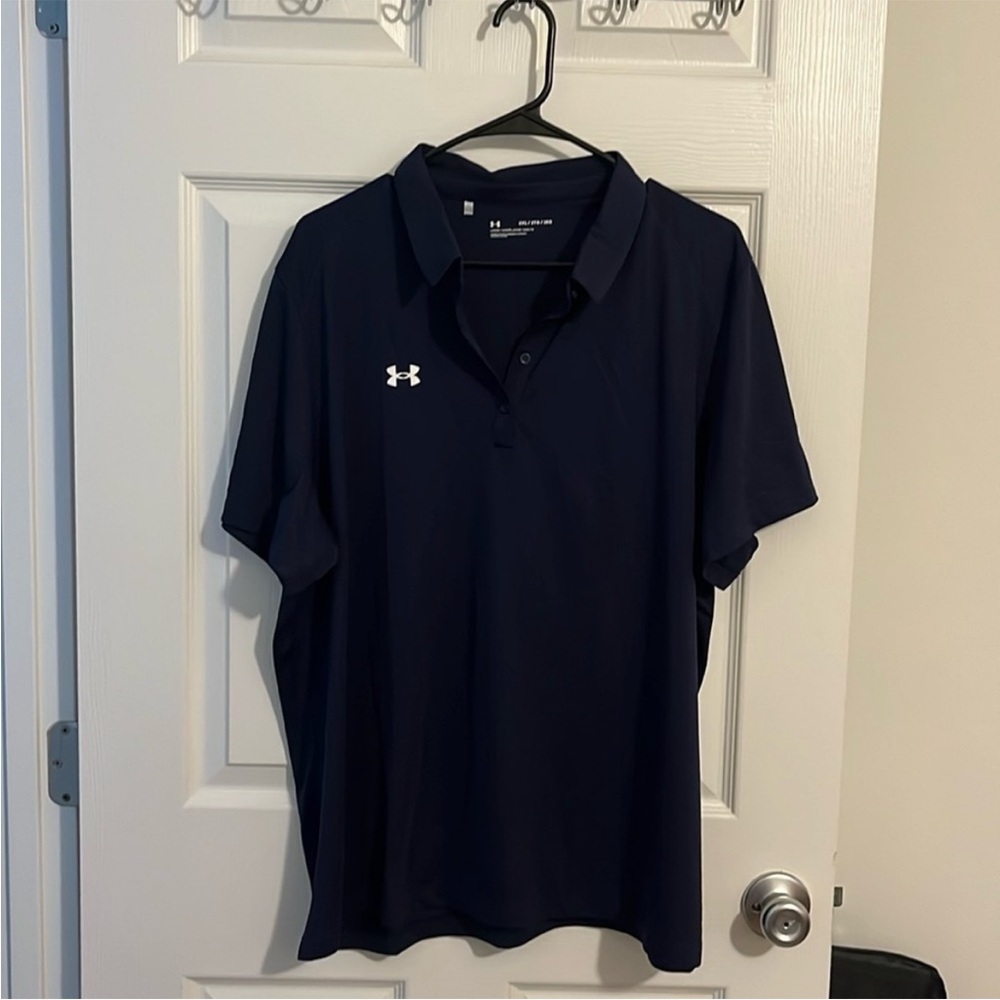 Under Armour Blue Polo Shirt Performance Athletic Wear